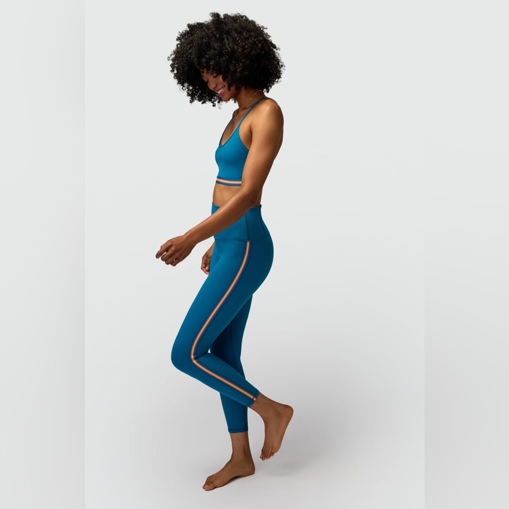 NWT Spiritual Gangster Ada Dream Tech Side Stripe Legging in Dark Turquoise